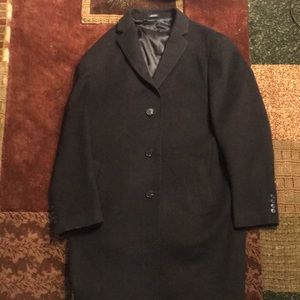 Nordstrom Wool/Cashmere Black Topcoat